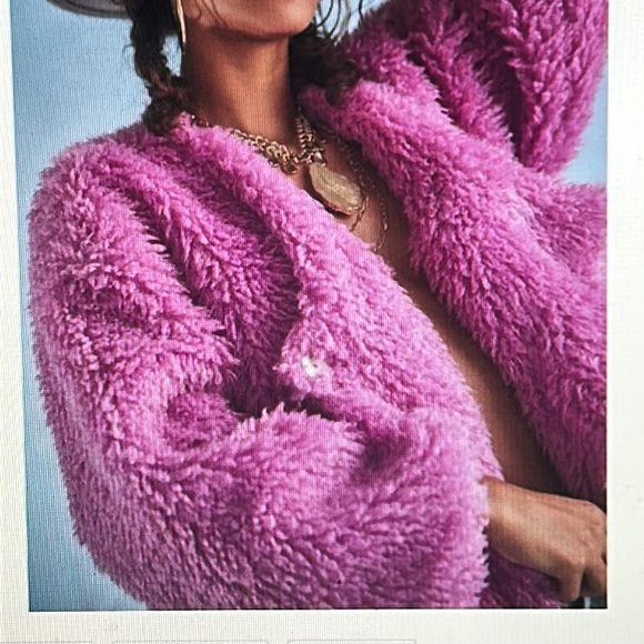 Free People Jackets & Blazers - NWT Free People Lena Teddy Jacket /Rosebud Size Medium